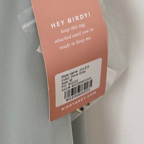 Birdy Grey Jules Dress Dove Gray Chiffon Maxi Formal Bridesmaid Medium NWT - Picture 14 of 16